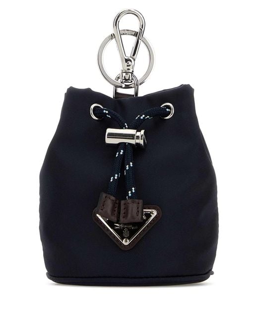 Prada Blue Fabric Key Ring for men