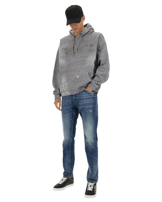 DSquared² Gray Sweatshirt With Logo for men
