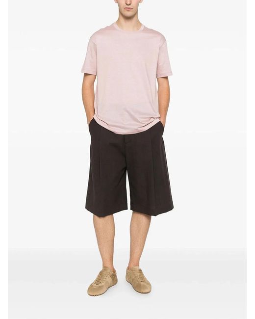 Paul & Shark Pink Paul & Shark Cotton Blend T-Shirt With Tone-On-Tone Logo Print for men