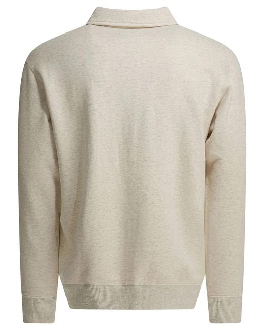 Beams Plus White Cotton Sweatshirt for men