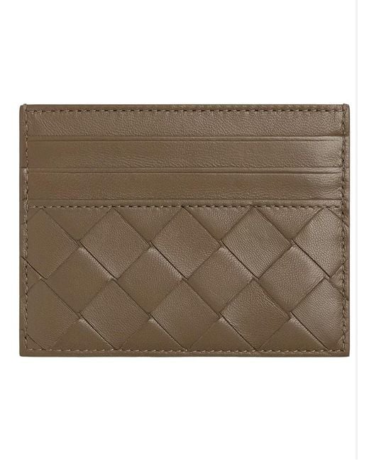 Bottega Veneta Brown Woven Leather Card Case