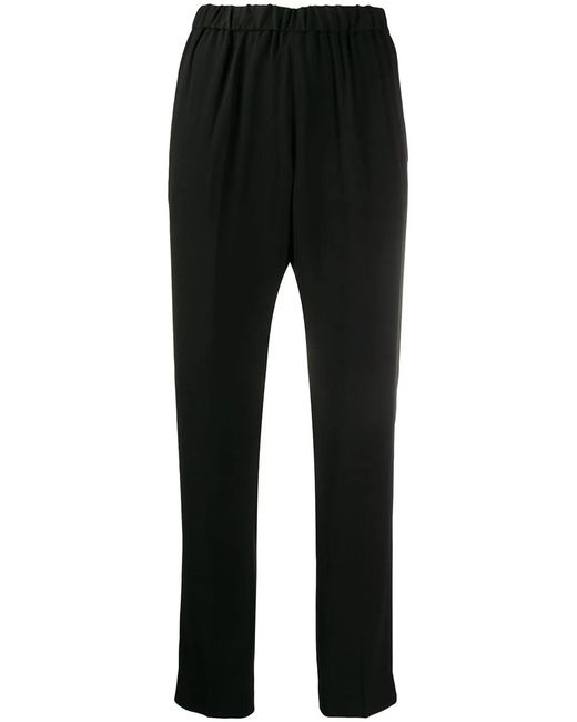 Dries Van Noten Black Satin Pants Elastic W/Slim Bottom