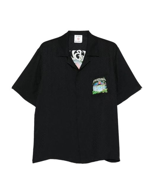 Casablanca Black Shirt Monogram Jacquard for men