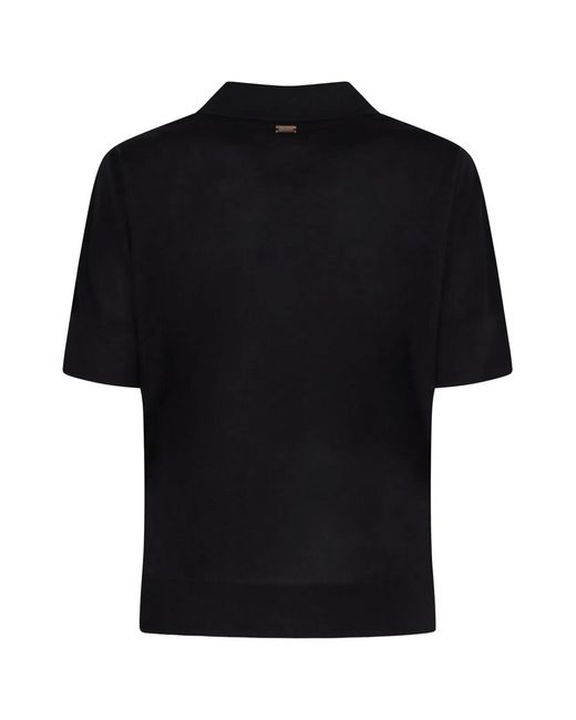Herno Black Short Sleeve Polo Shirt