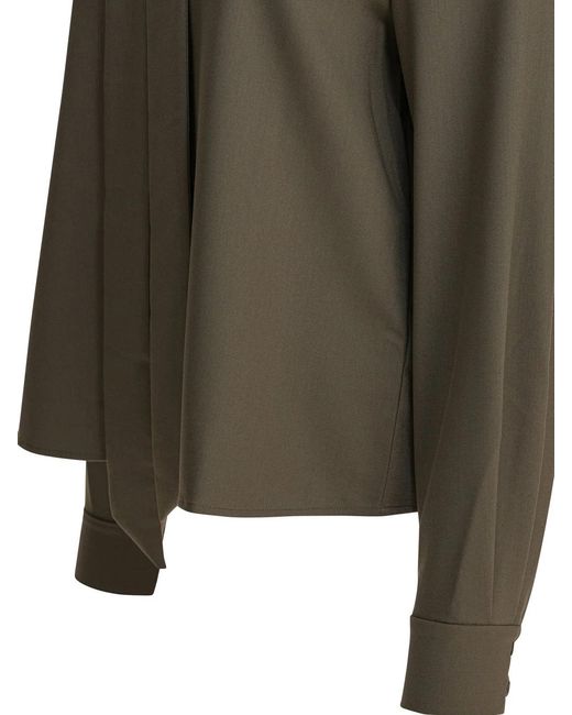 Self-Portrait Green Wool Shirt