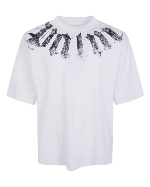 Palm Angels White "Big Neck Logo" Loose Tee for men