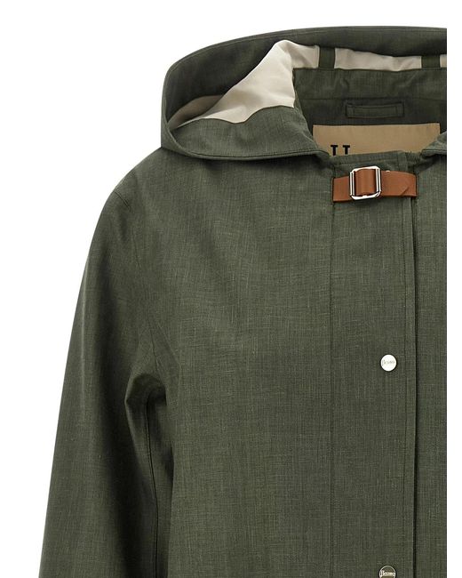 Herno Green Linen Raincoat