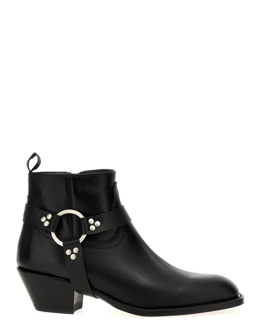 Sonora Boots Black 'Dulce Belt' Ankle Boots