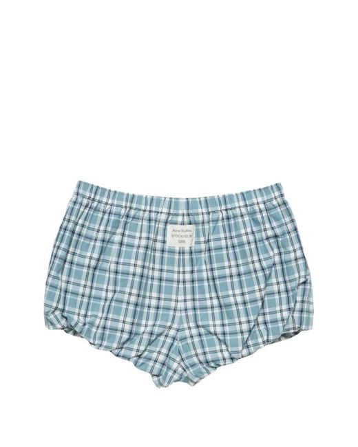 Acne Blue Organic Cotton Shorts