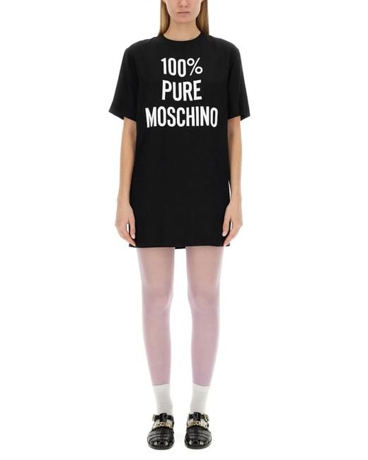Moschino Black Dress With Logo