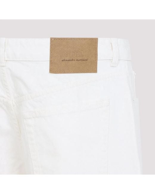 AMI White Large Fit Jeans for men