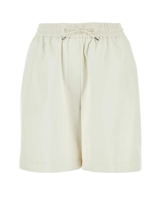Loewe White Leather Shorts