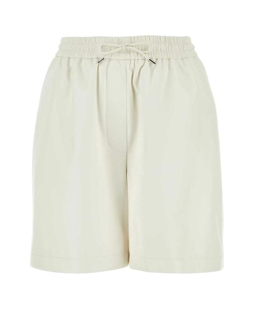 Loewe White Leather Shorts