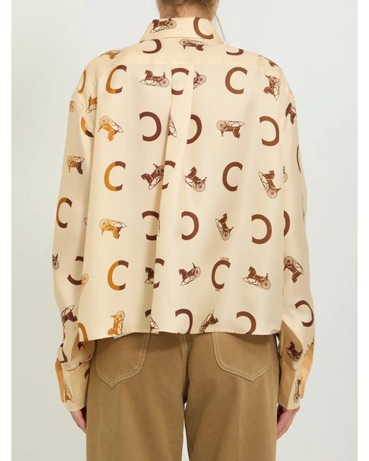 Céline Natural Cropped Printed Shirt