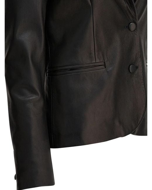 Semler Black Leather Blazer Jacket