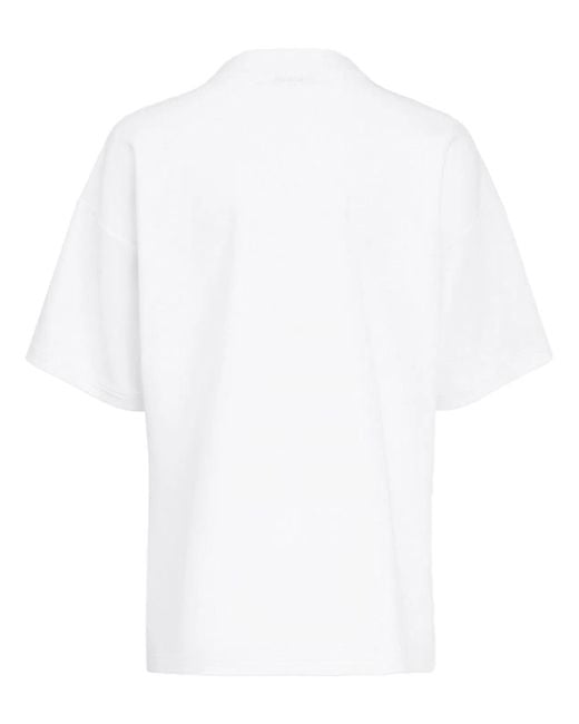 Alaïa White Alaia Boxy Cotton T-Shirt