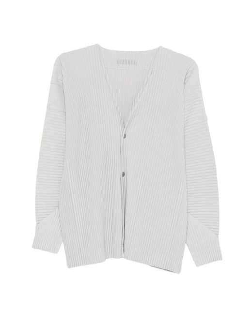 HOMME PLISSÉ White Homme Plisse Homme Plisse Issey Miyake Pleated Cardigan for men