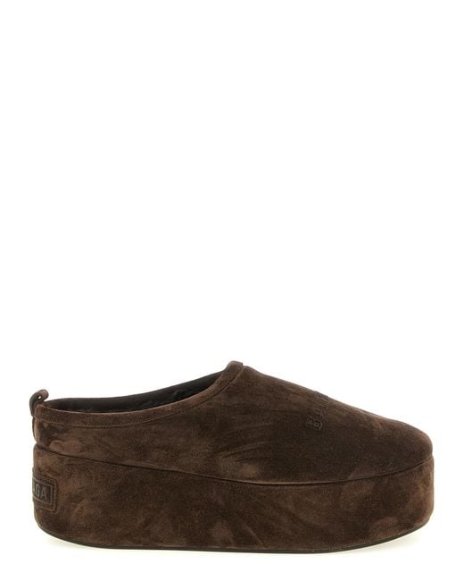 Balenciaga Brown 'Alaska' Platform Mules