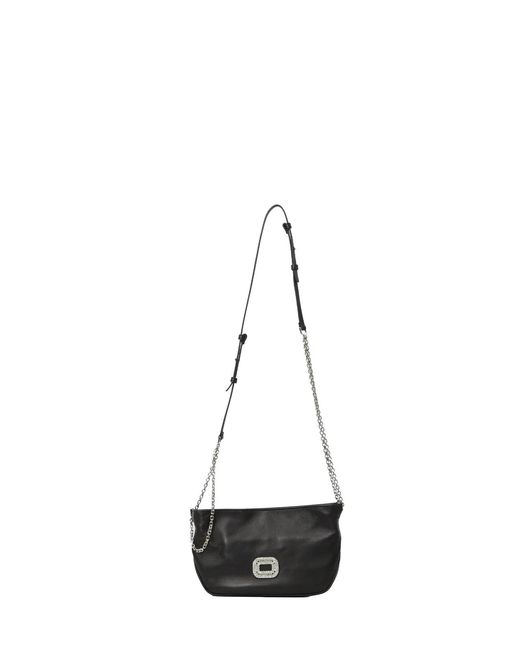 Roger Vivier White Micro Pilgrim Leather Bag
