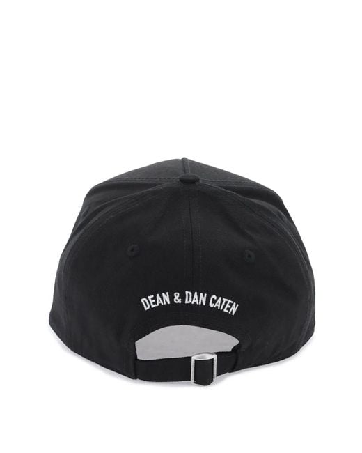 DSquared² Black Cotton Baseball Cap for men