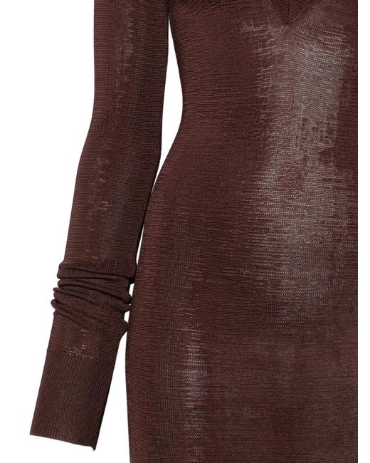 Entire studios Brown Long Sleeve V Neck Midi