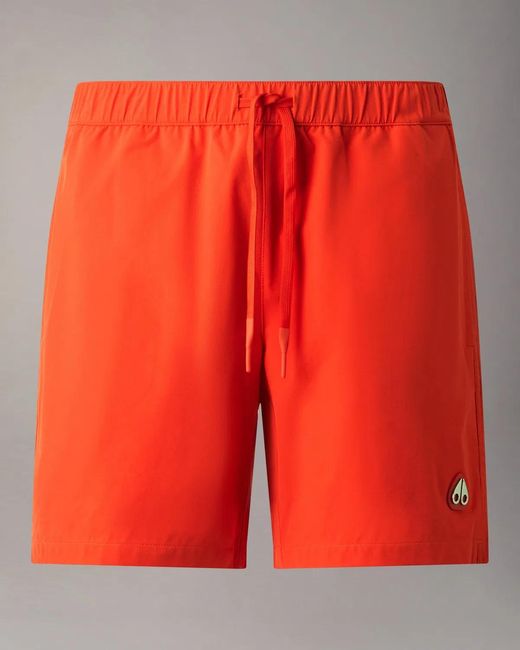 Moose Knuckles Orange Logo Swim Shorts for men