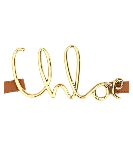 Chloé White Logo Buckle Belt