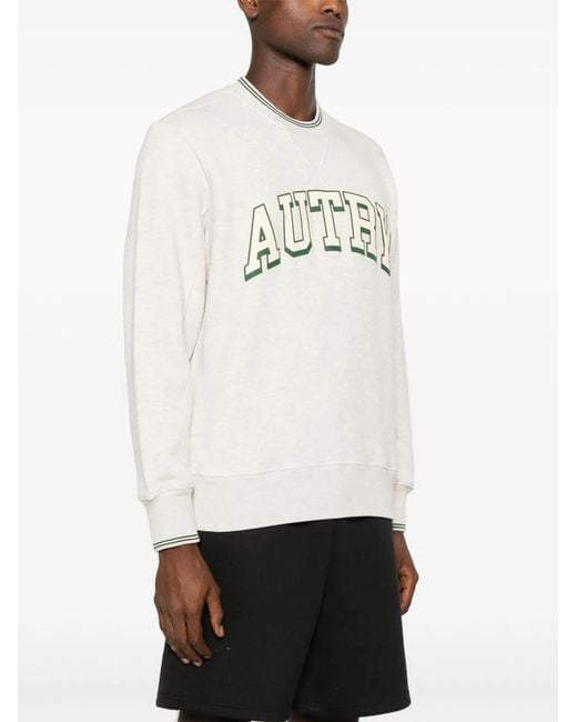 Autry White Logo Jersey Sweatshirt for men