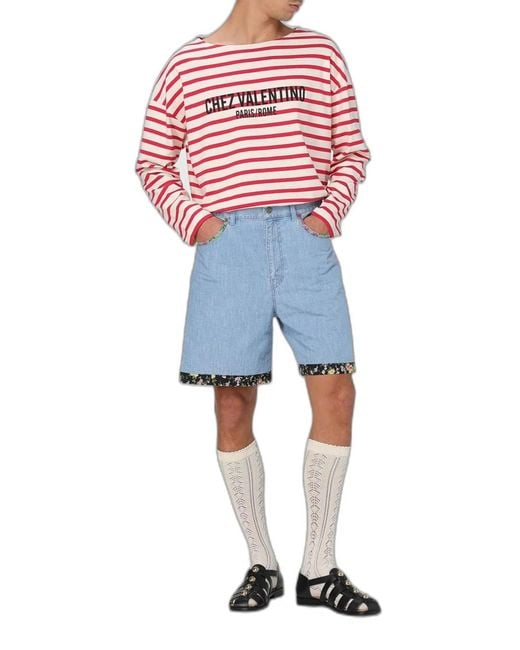 Valentino Garavani Blue Denim Bermuda Shorts for men