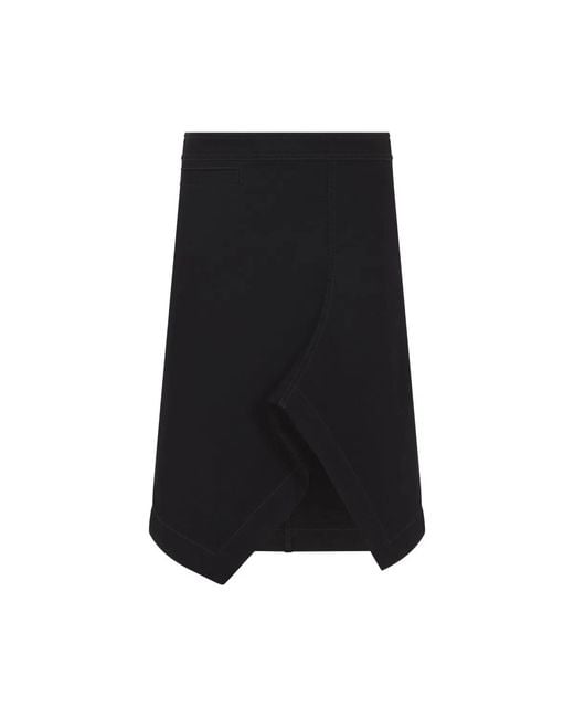 Lemaire Black Asymmetric Skirt With Stitch