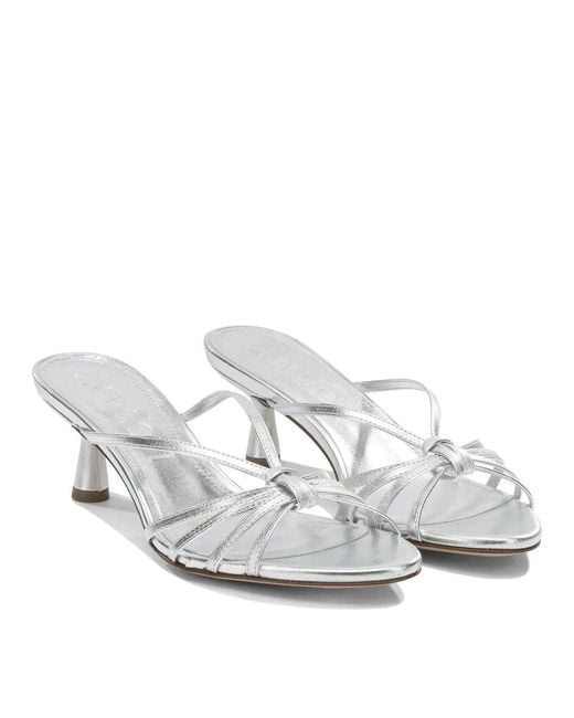 Aeyde White Abby 55 Mm Nappa Leather Sandals
