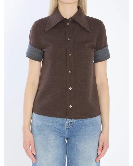 Gucci Black Cotton And Wool Jersey Shirt