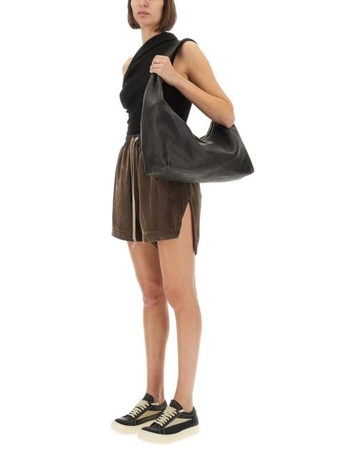 Rick Owens Natural Viscose And Cupro Shorts