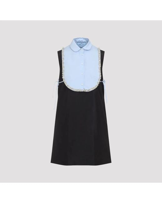 Prada Black Taffeta Mini Dress