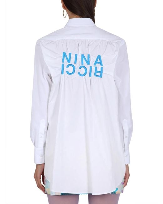 Nina Ricci White Shirt With Logo