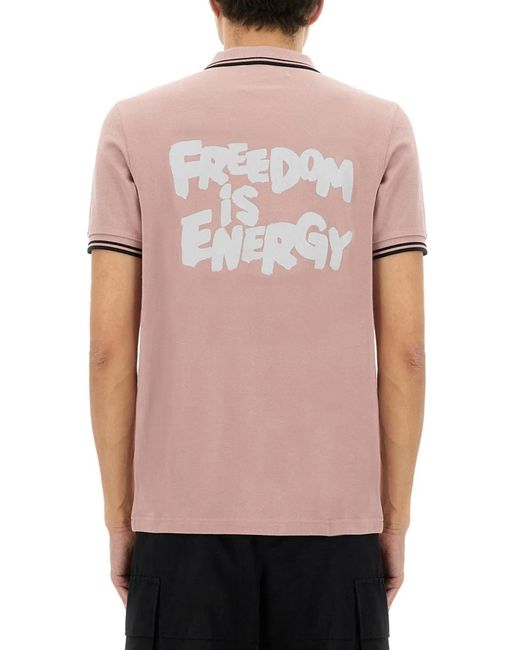 Comme des Garçons Pink Shirt Freedom Polo for men