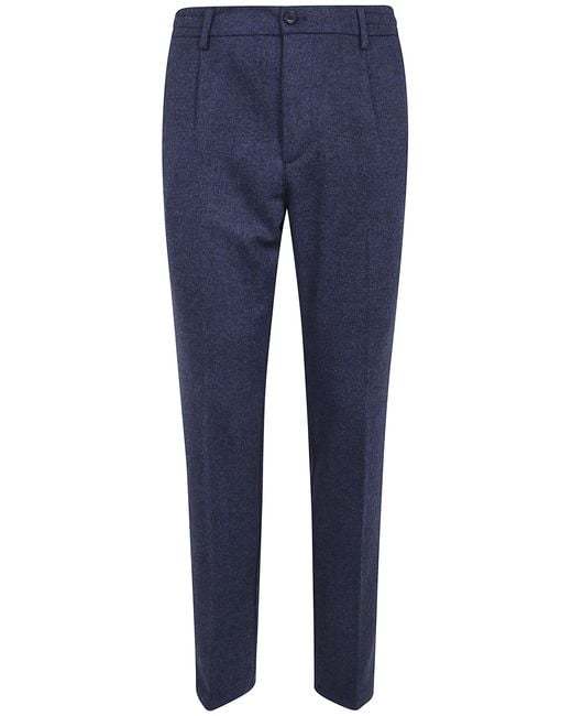 Cruna Blue "Mitte" Single Pleat Slim Tapered Fit With Elastic Waist And Drawstring for men