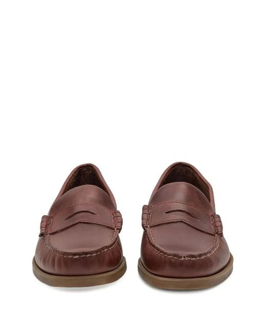 Sebago Brown "Dolphin" Waxed Loafer for men