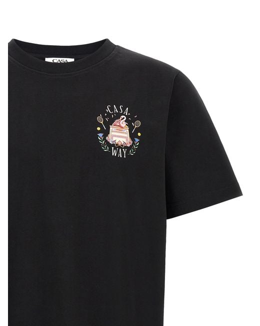Casablanca Black T-Shirt With 'Casa Way' Print for men