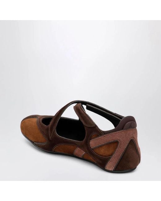 The Attico Brown Floor 01 Suede Ballerinasneaker Flats