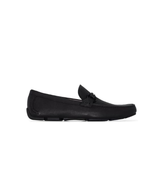 Ferragamo Black Gancini Driver Shoes for men