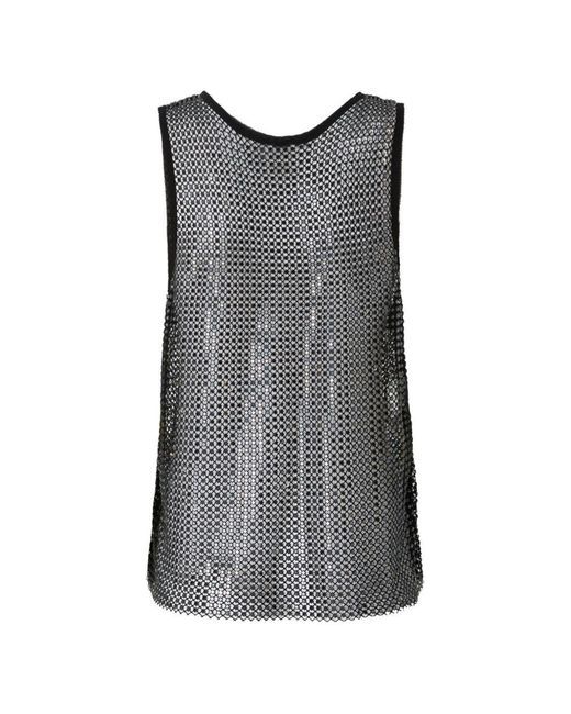 Pinko Gray Polyester Elastane Top
