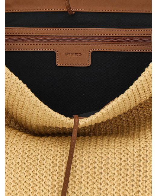 Pinko White Raffia Bucket