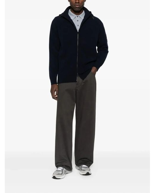 C P Company Blue C.P.Company Zip-Front Hooded Jacket for men