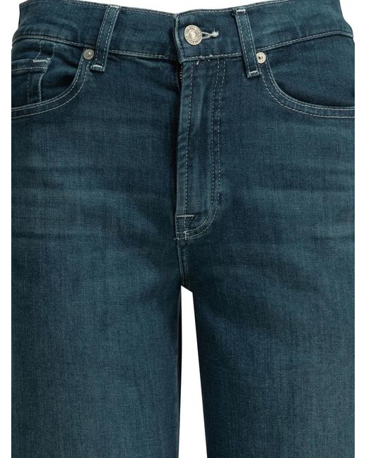 7 For All Mankind Blue Cotton Elastomultiester Elastane Jeans