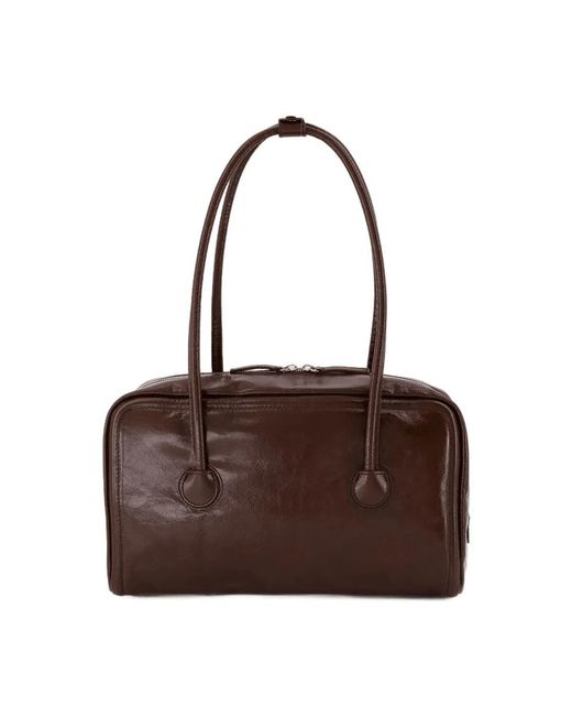 MARGE SHERWOOD Brown Soft Boston Shoulder Bag