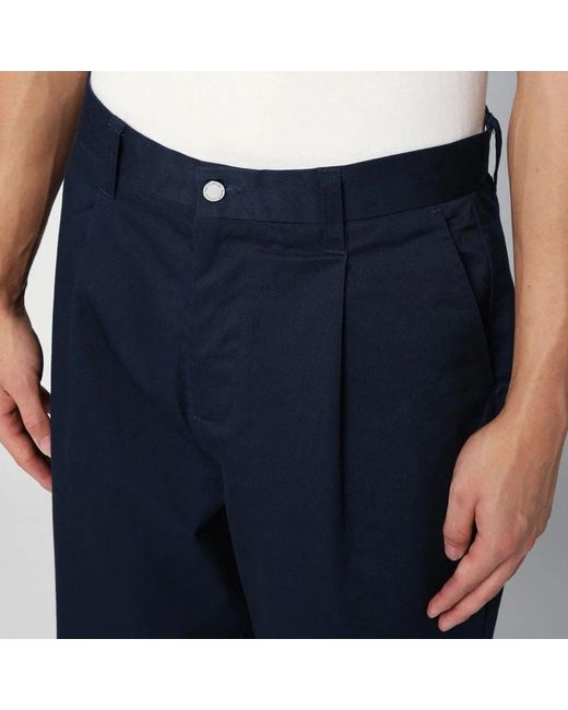 New Amsterdam Surf Association Blue Cotton Blend Trousers for men