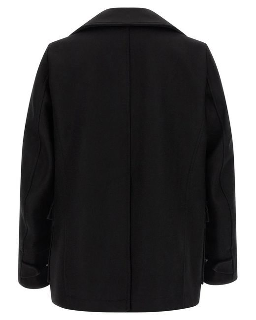 DSquared² Black Double-Breasted Coat for men