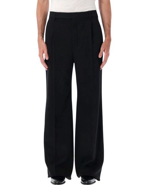 Saint Laurent Black Grain De Poudre Trousers for men