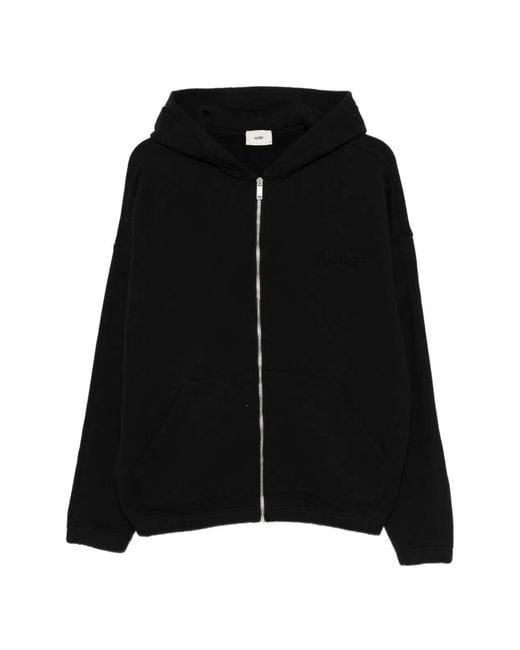 Autry Black Hooded Zip Front Sweater